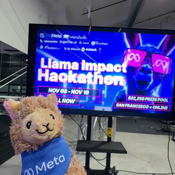 Llama Impact Hackathon promotional screen